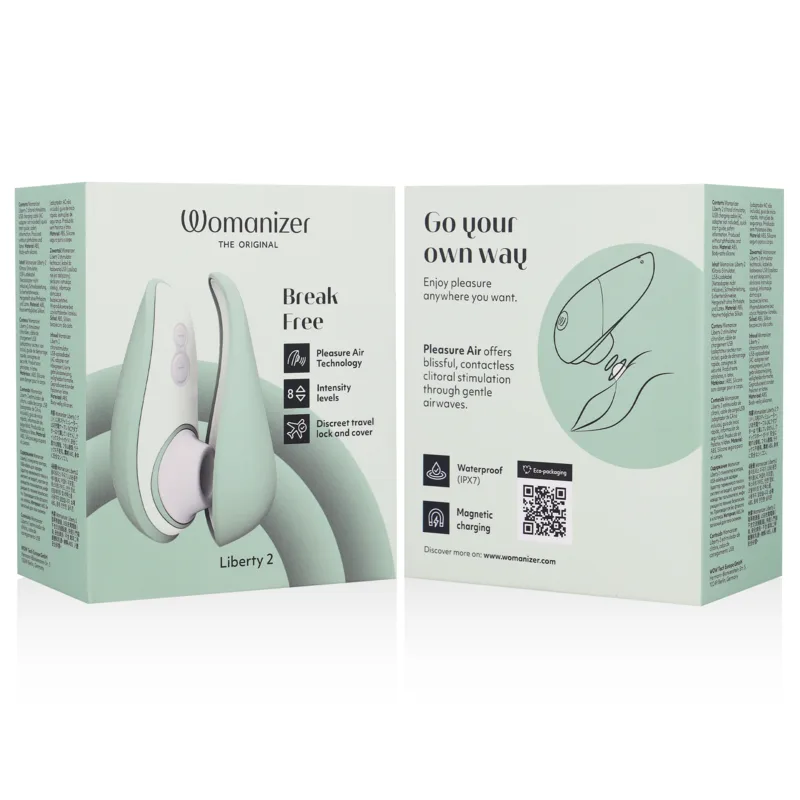 WOMANIZER - LIBERTY 2 ESTIMULADOR DE CLITÓRIS E SUCÇÃO VERDE CLARO