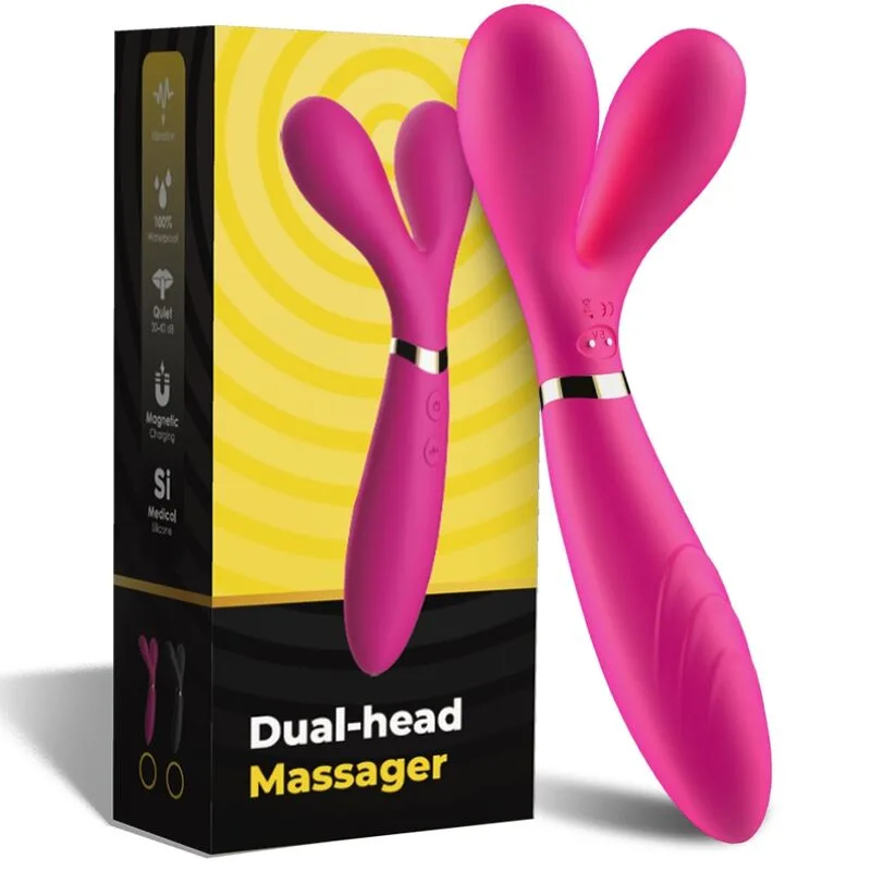 Armony - Massager Y-Wand e Vibrador Cabeça Dupla Fúcsia