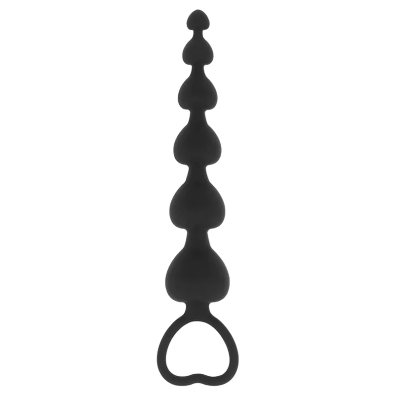 BLACK&SILVER - MILA ANAL CHAIN OF HEARTS 18 CM