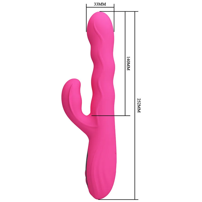 Pretty Love - Vibrador Coelho Multifuncional de Inverno com Display de LED Rosa
