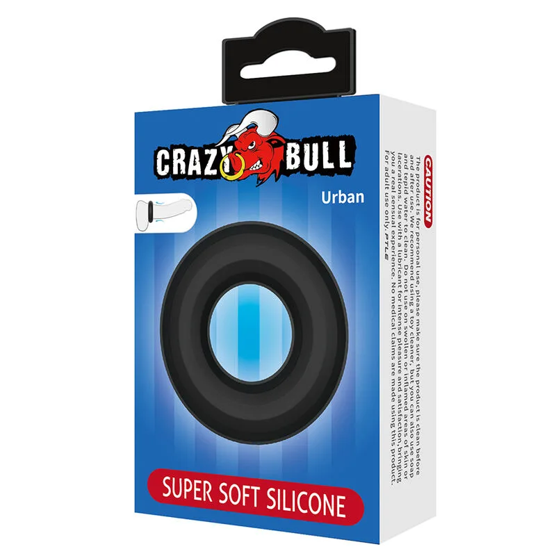 Crazy Bull - Urban Super Soft Silicone Cock Ring Black