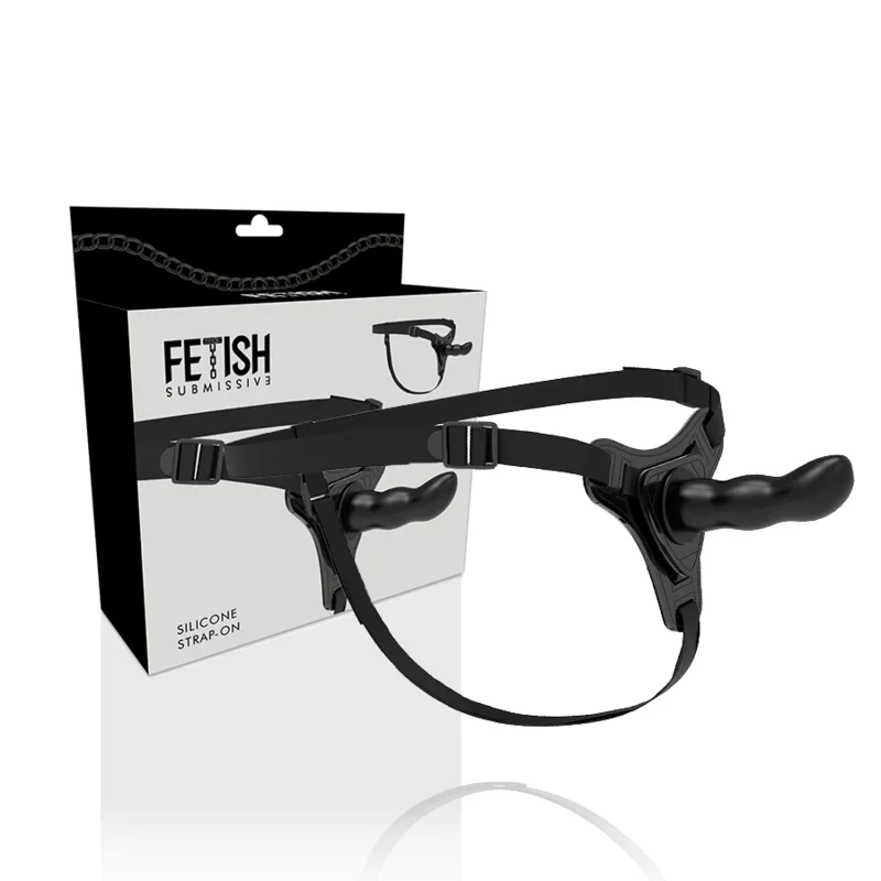 FETISH SUBMISSIVE HARNESS - SILICONE PRETO PONTO G 16 CM