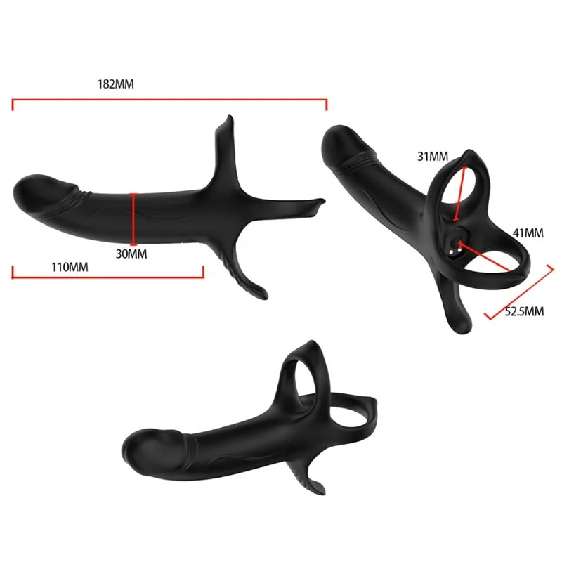 Armony - Dildo with Ring & Vibrator Black