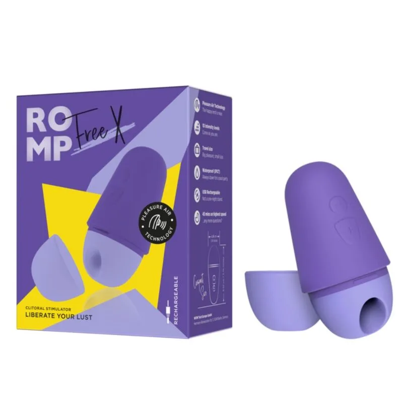 ROMP - FREE X Estimulador Clitoriano com Tampa, 10 Níveis, Recarregável, Roxo
