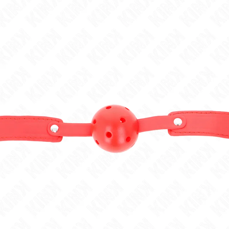 KINK - BOLA RESPIRÁVEL VERMELHA 4,5 CM MORDAÇA 65 x 2,5 CM