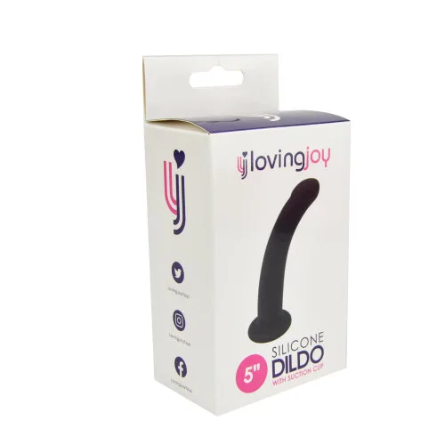 Loving Joy Dildo de Silicone Curvo 5 Polegadas com Ventosa