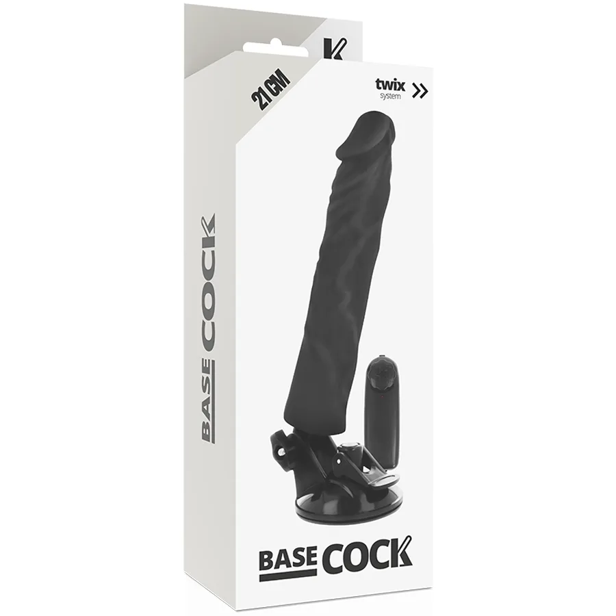 Basecock - Realistic Vibrator Remote Control Black 21 cm -O- 4 cm