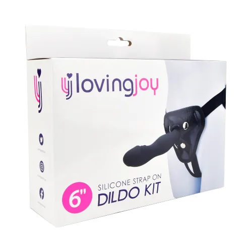 Loving Joy Kit Dildo Strap-On de Silicone 6 Polegadas