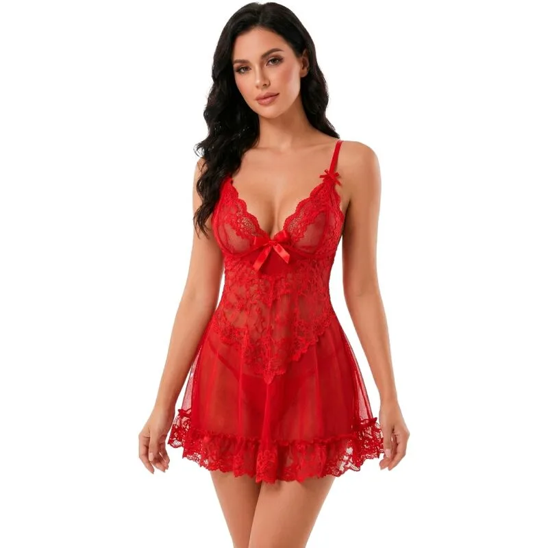 Livco Corsetti Fashion - Nuit Set T-Shirt + Red Panty 2028 S/M