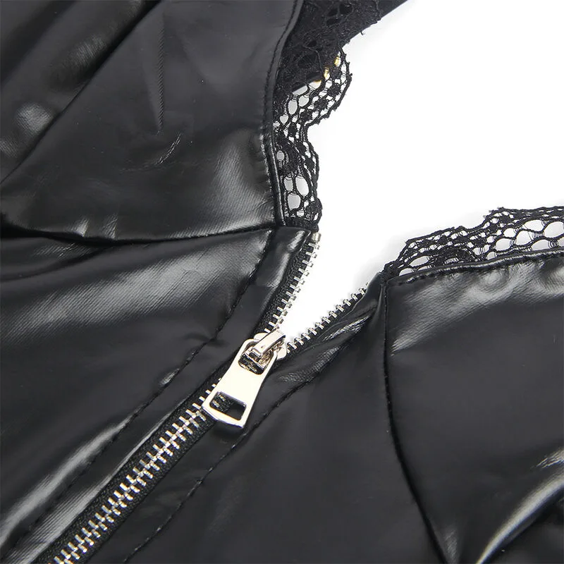 SUBBLIME - 955465 BLACK LEATHER ZIPPER BODY L/XL