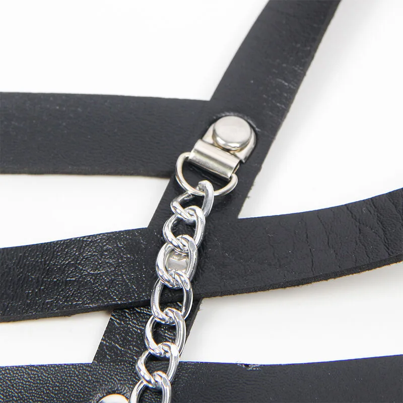 SUBBLIME - CORSET HARNESS WITH CHAINDETAIL ONE SIZE
