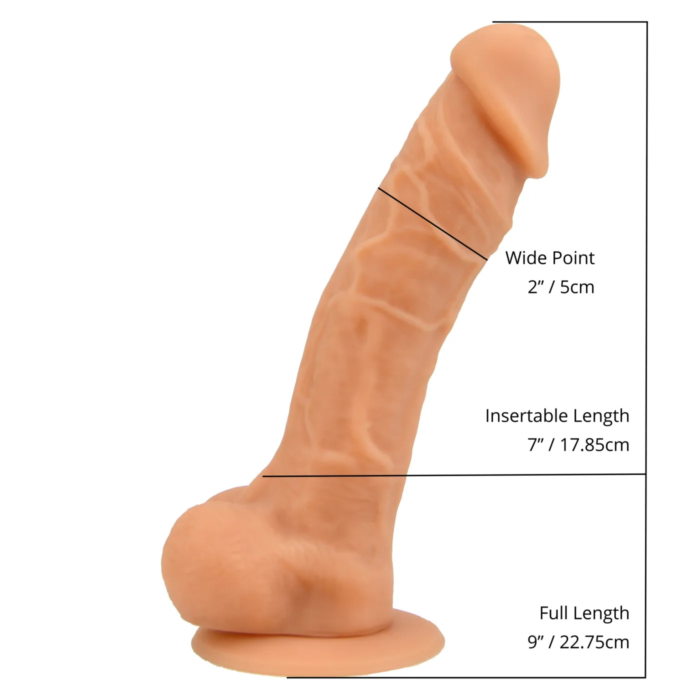 Loving Joy Dildo Realista de Silicone 9 Polegadas com Ventosa e Testículos Baunilha