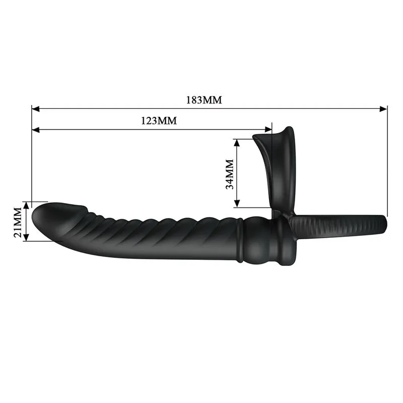 Pretty Love - Merritt Anal Vibrator with Ring and Vibration Black