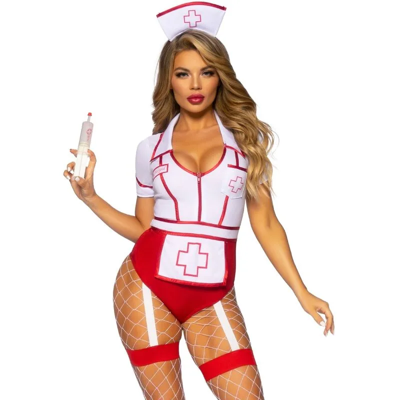 Leg Avenue - Fantasia de Enfermeira Sexy Vermelho/Branco S
