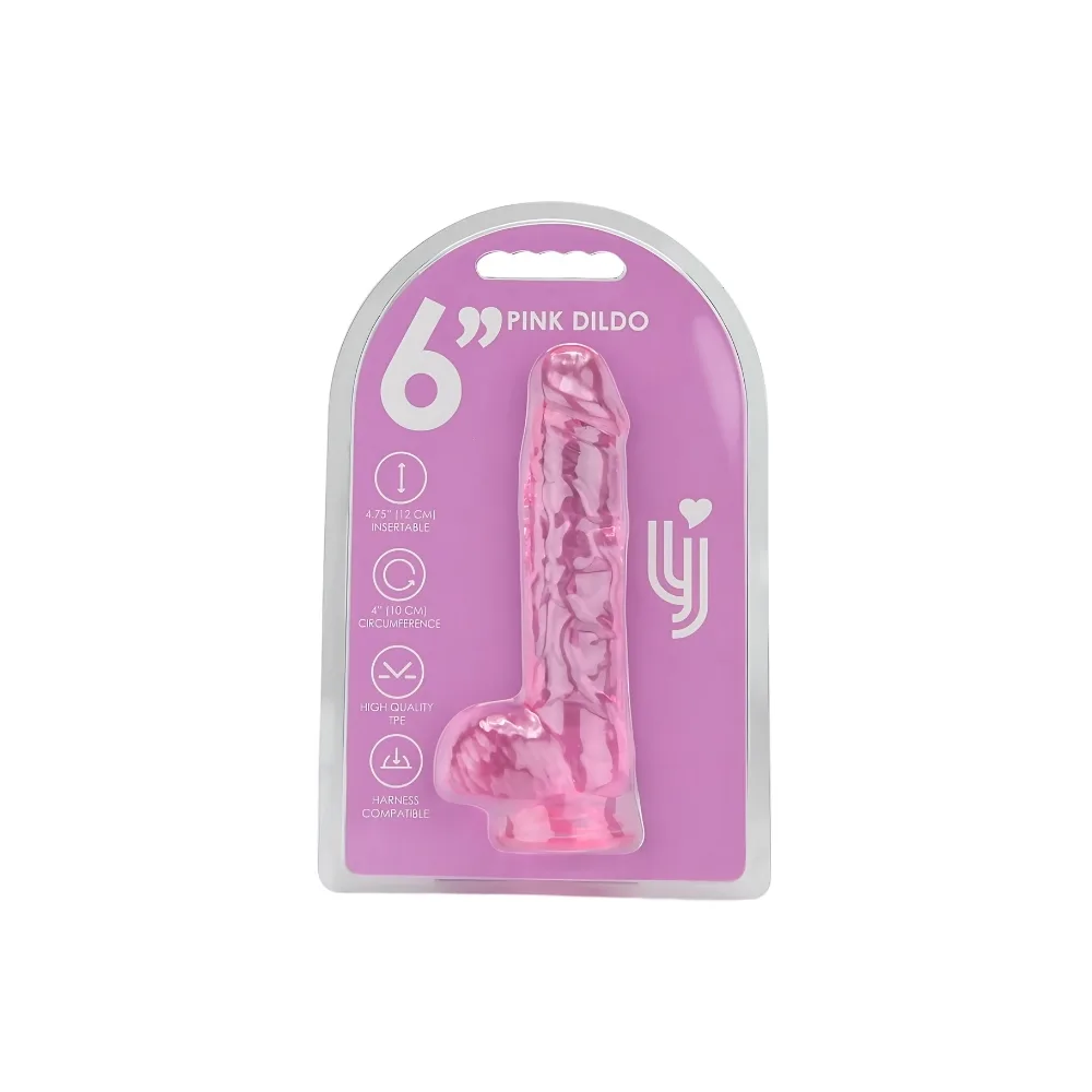 Loving Joy Dildo 6 Polegadas com Testículos Rosa