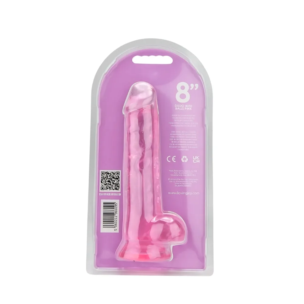 Loving Joy Dildo 8 Polegadas com Testículos Rosa