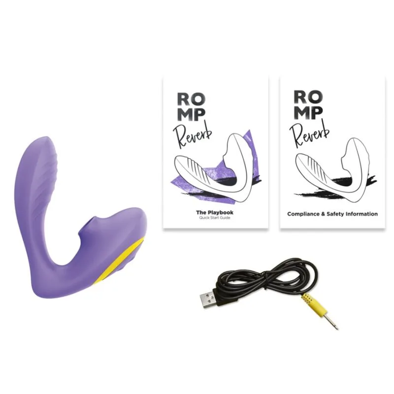 ROMP - REVERB ESTIMULADOR DE PONTO G E DISPOSITIVO DE SUCÇÃO CLITORIAL REVERB ROXO