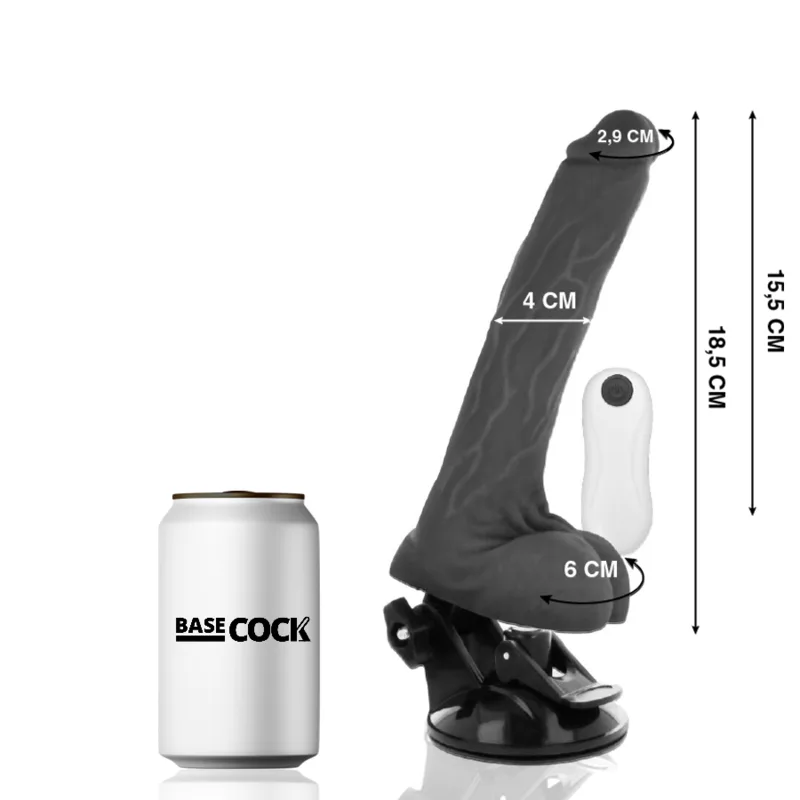 Basecock - Vibrador Articulvel Controle Remoto Preto 18,5 cm -o- 4 cm