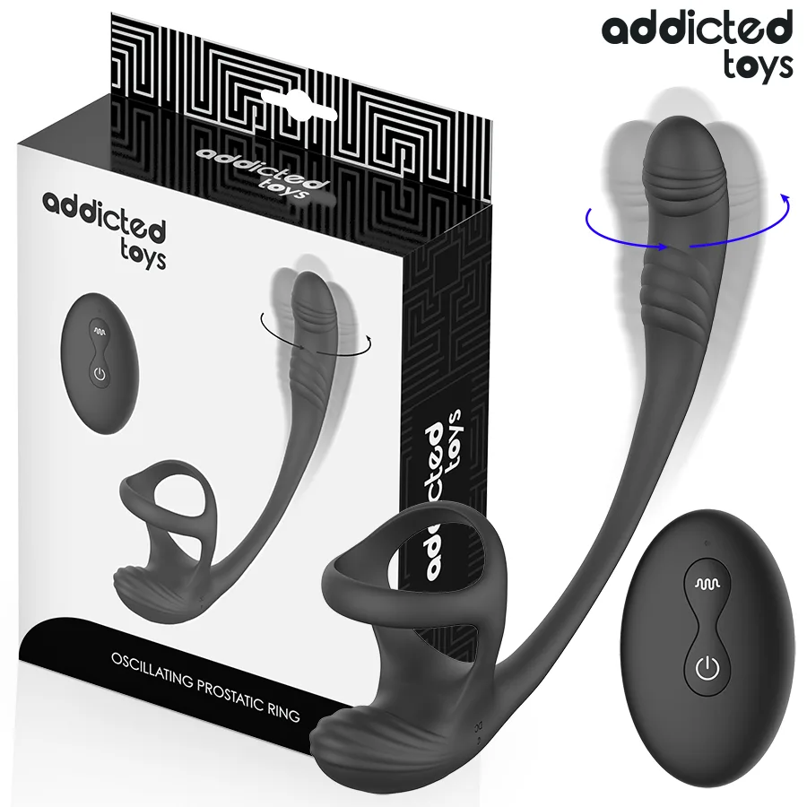 Addicted Toys - Plug Anal com Vibração, Oscilação 360º e Estimulador de Testículos