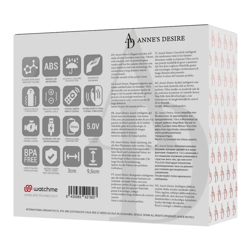 ANNE'S DESIRE - PANTY PLEASURE TECNOLOG A WATCHME PRETO/OURO