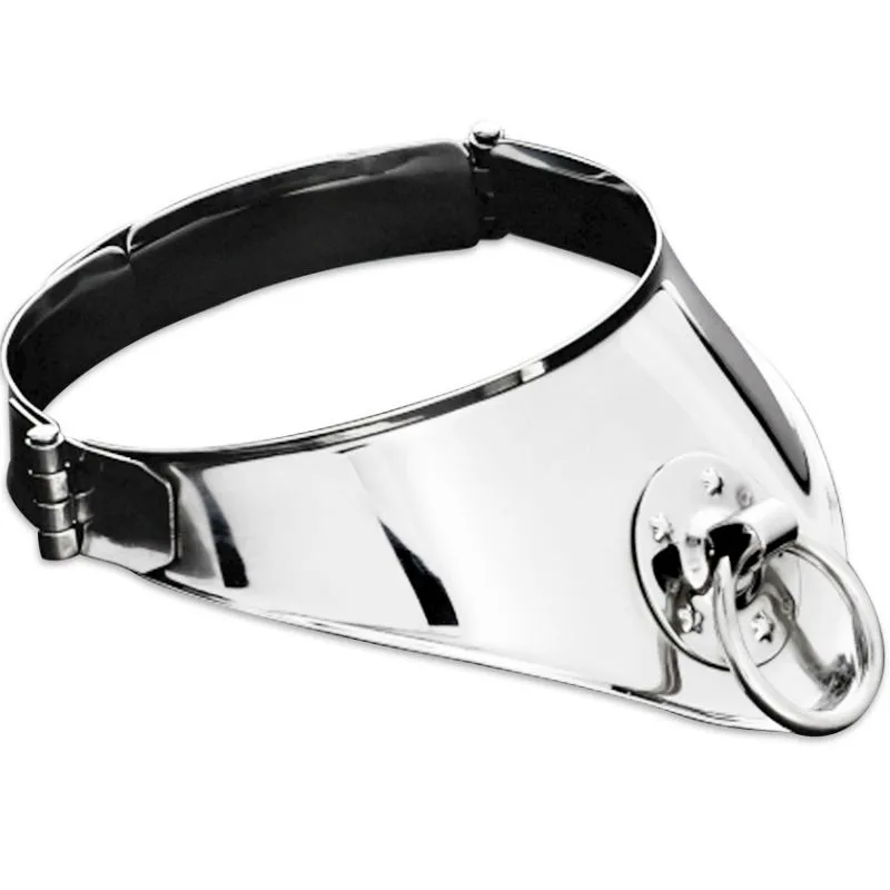 Metal Hard - Colar de Reteno com Anel e Cadeado 12,5 cm