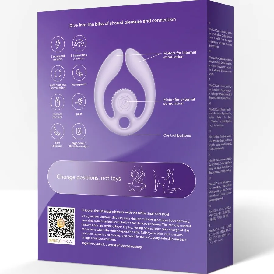 SNAIL VIBE - GIZI DUO ESTIMULADOR DE CASAIS COM CONTROLE REMOTO LILACS