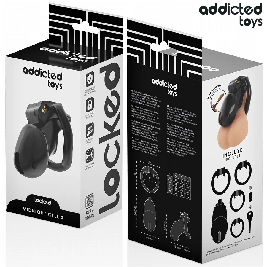 ADDICTED TOYS LOCKED - GAIOLA PENIANA MINDNIGHT CELL TAMANHO S