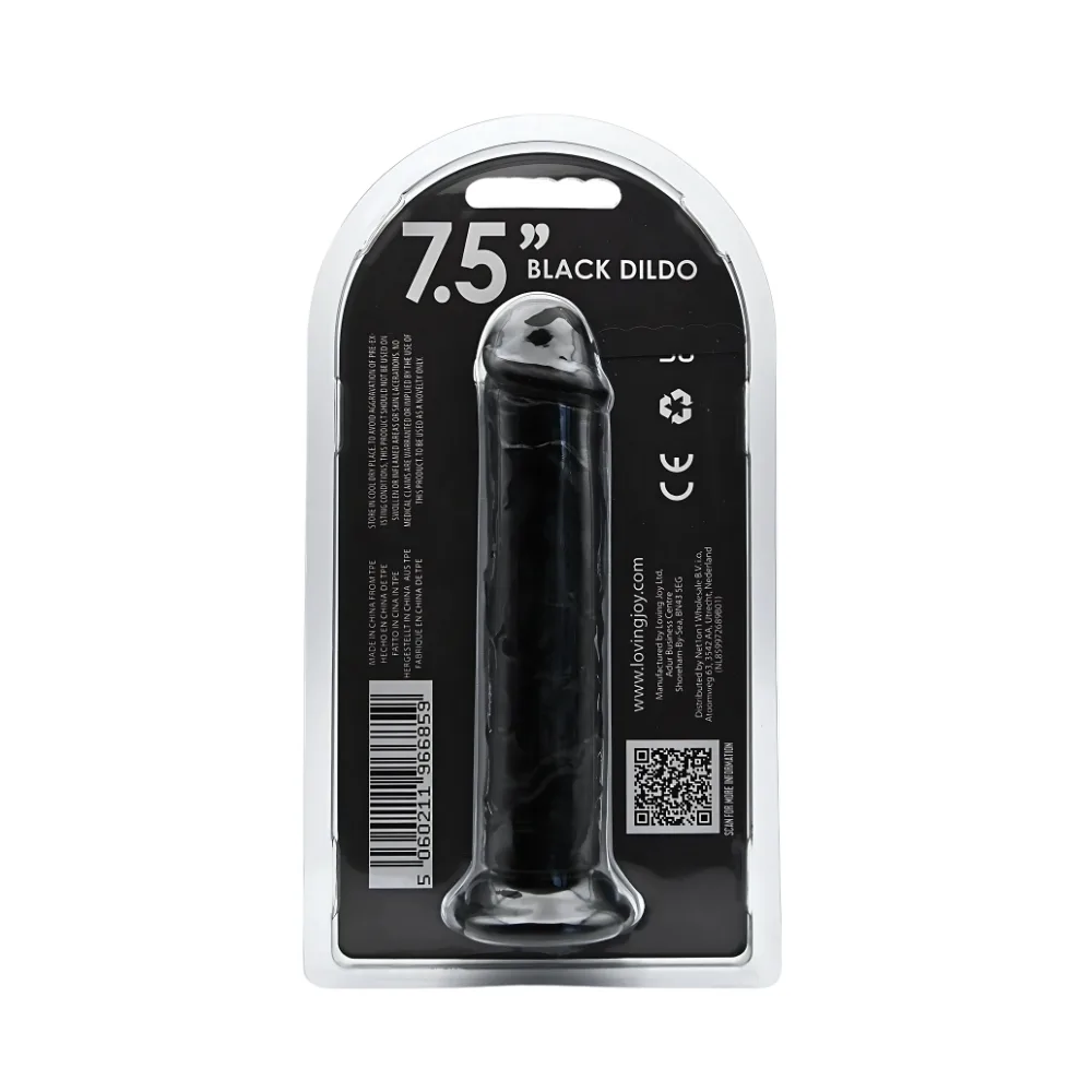 Loving Joy Dildo com Ventosa 7.5 Polegadas Preto