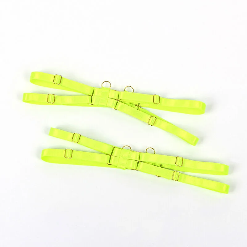 SUBBLIME - 955274 BRA SET WITH NECKLACE AND LEG DETAILS FLUORESCENT GREEN S/M