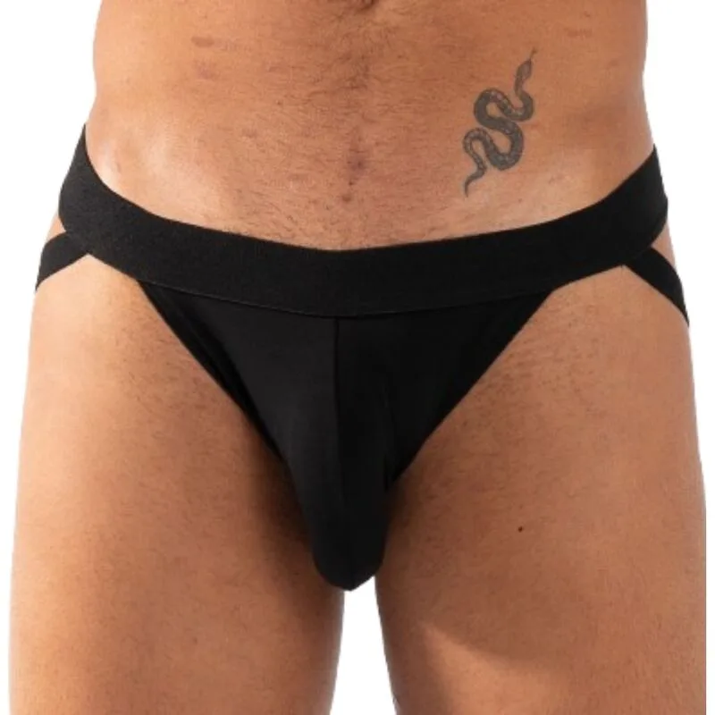 BURN - 011 CUECA JOCKSTRAP DUPLA PRETA TAMANHO