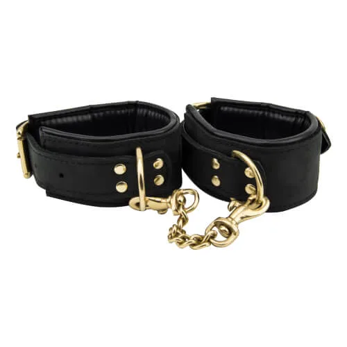 Bound Noir Algemas de Pulso Finas em Pele Nubuck