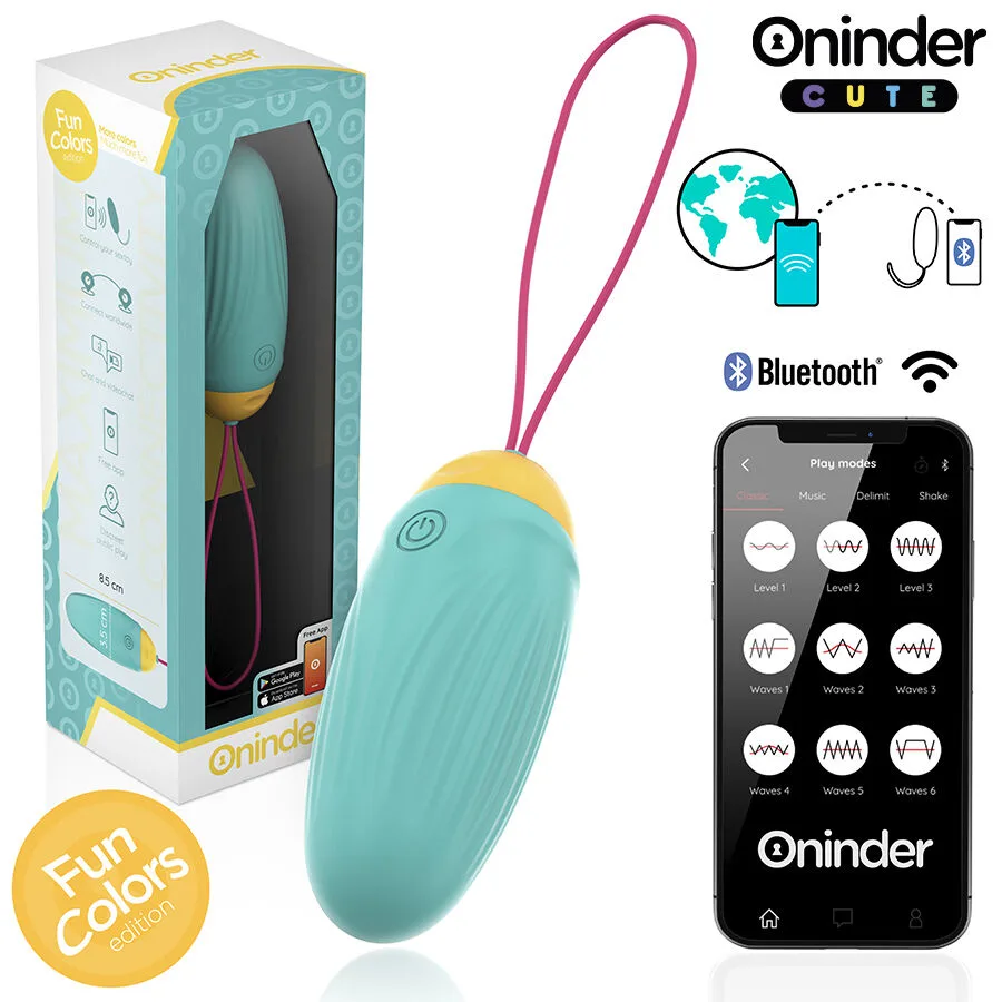 ONINDER CUTE - OVO VIBRATÓRIO PARA PRAZER E AMOR - GEMAS DE SILICONE GIRATÓRIAS - APLICATIVO GRATUITO GLOBAL