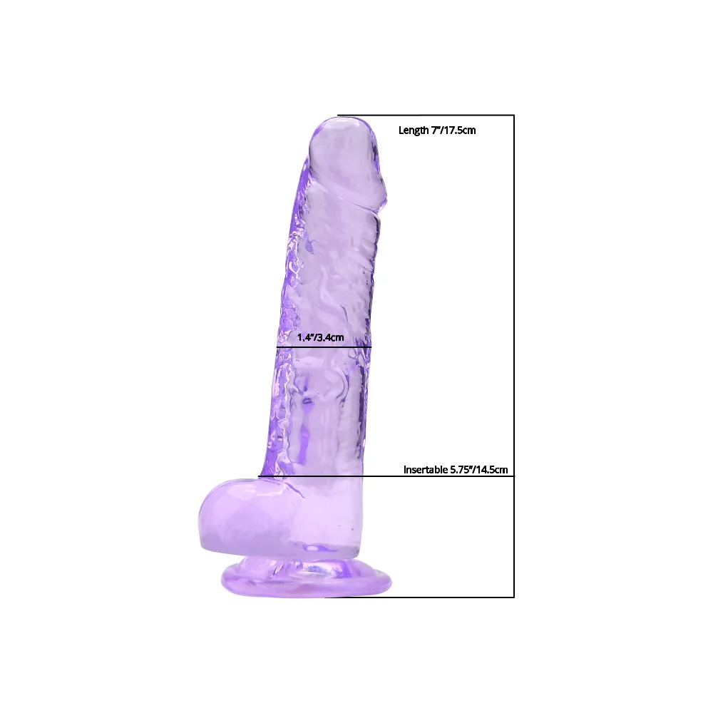 Loving Joy Dildo 7 Polegadas com Testículos Roxo