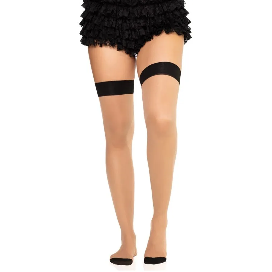 LEG AVENUE - MEIAS DE SPANDEX COM COSTURA TRASEIRA 1963 PRETAS - TAMANHO ÚNICO