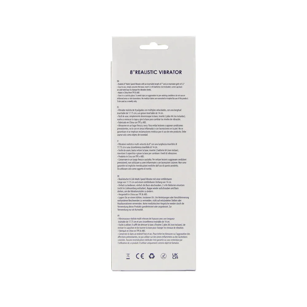 Loving Joy Vibrador Realista 8 Polegadas Castanho