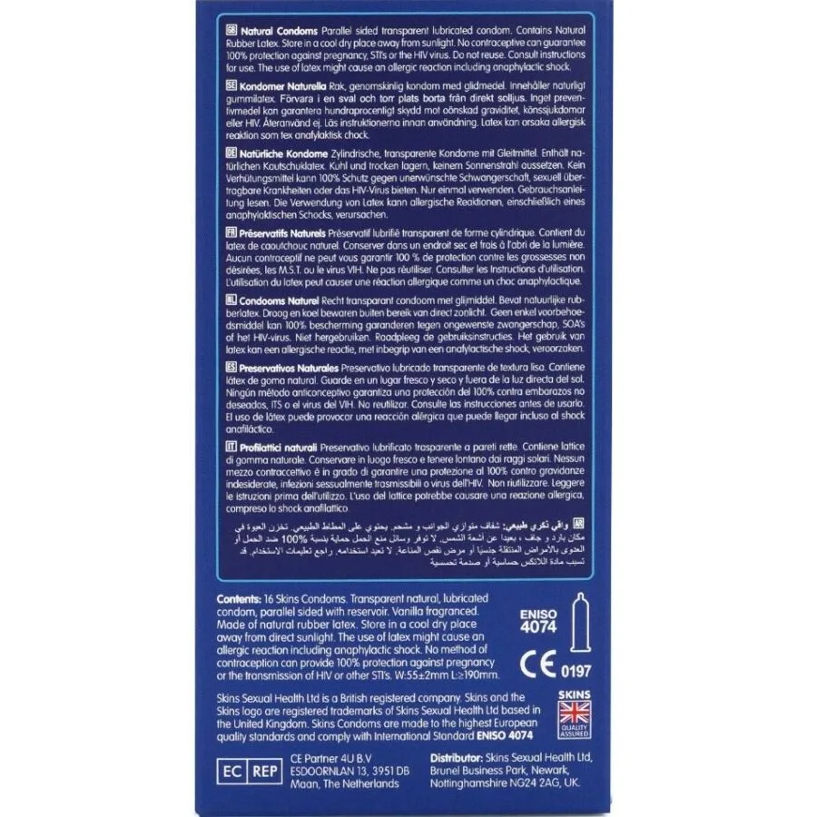 SKINS - PRESERVATIVOS NATURAIS PREMIUM PACOTE 16